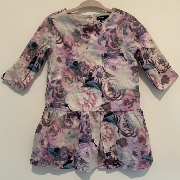 Gap purple and grey floral dress with grey bloomers. Size 18-24 months. - Picture 2 of 6